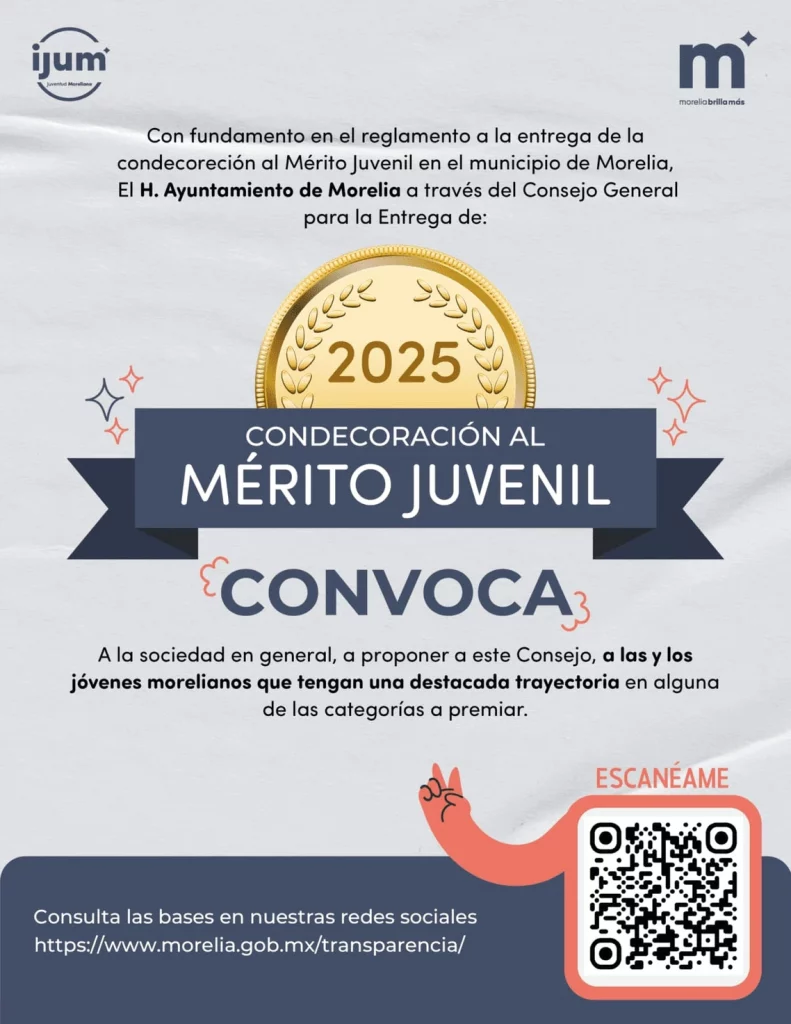 Ayuntamiento de Morelia premiará a jóvenes destacados